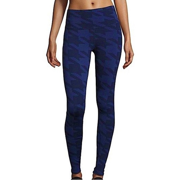 Alo Yoga Women’s High Waisted Blue Houndstooth Athletic Workout Legging X-Small - Picture 1 of 11